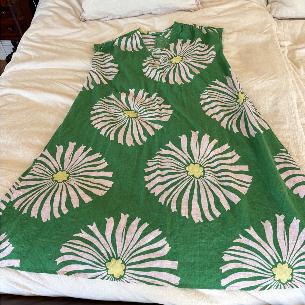 Green Floral Sleeveless Dress